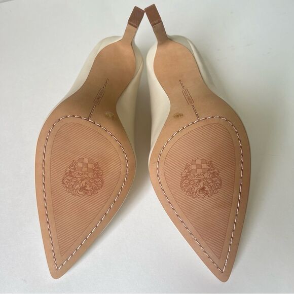 Vince Camuto Setenda Almond Milk Leather Pointed Toe Heeled Pumps Shoe Size 8.5 - Picture 9 of 16